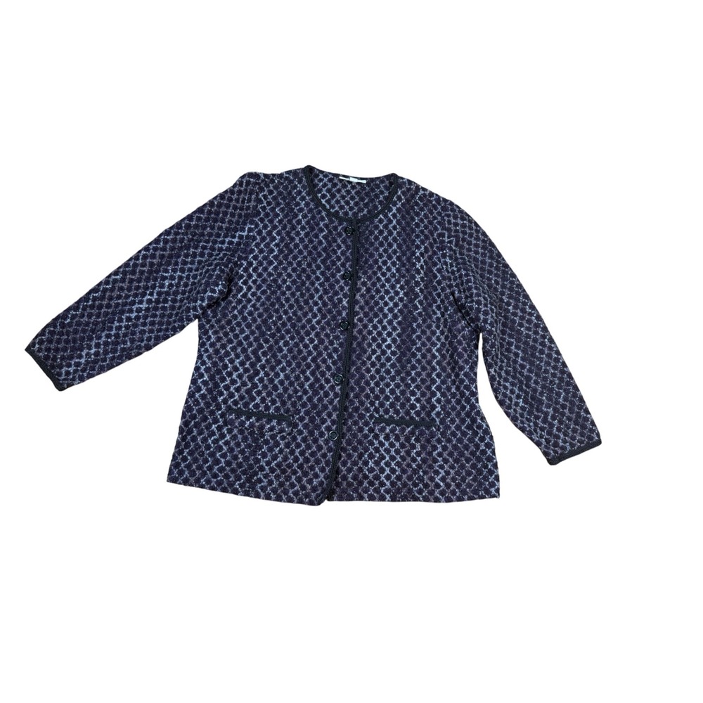 JM Collection‎ Woman 2X purple Patterned Button Front Knit Cardigan Jacket